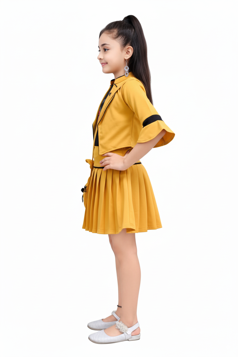 Girls’ 3-Piece Skirt, Top & Jacket Set