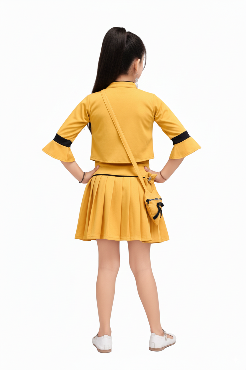 Girls’ 3-Piece Skirt, Top & Jacket Set