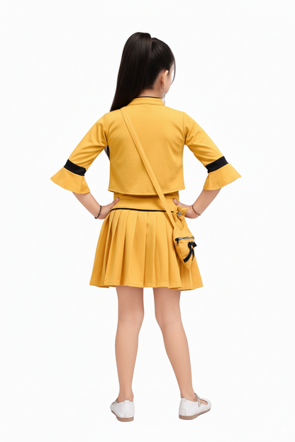 Girls’ 3-Piece Skirt, Top & Jacket Set