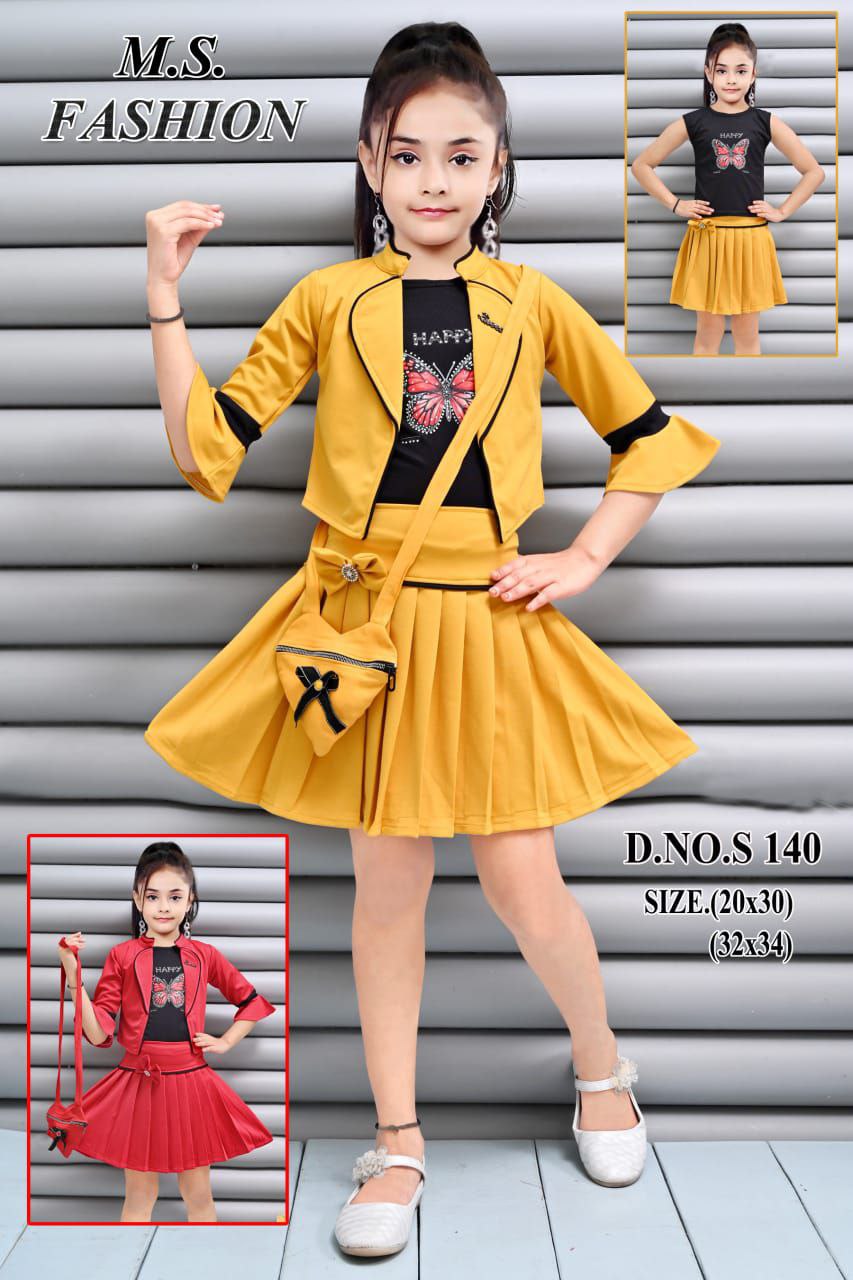 Girls’ 3-Piece Skirt, Top & Jacket Set