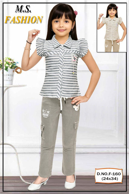 Girls’ Striped Top & Cargo Pant Set